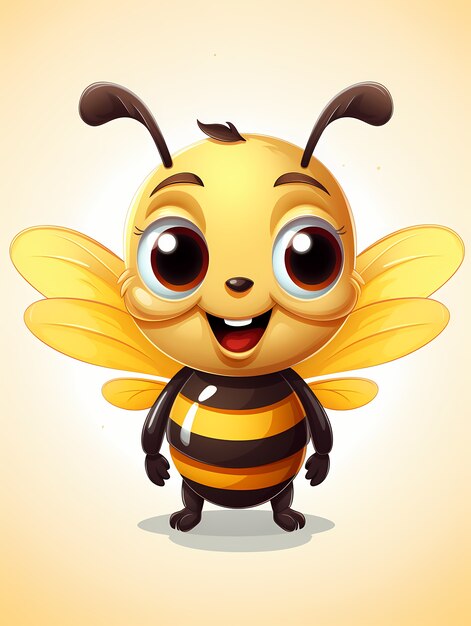 Portrait of cute animated bee