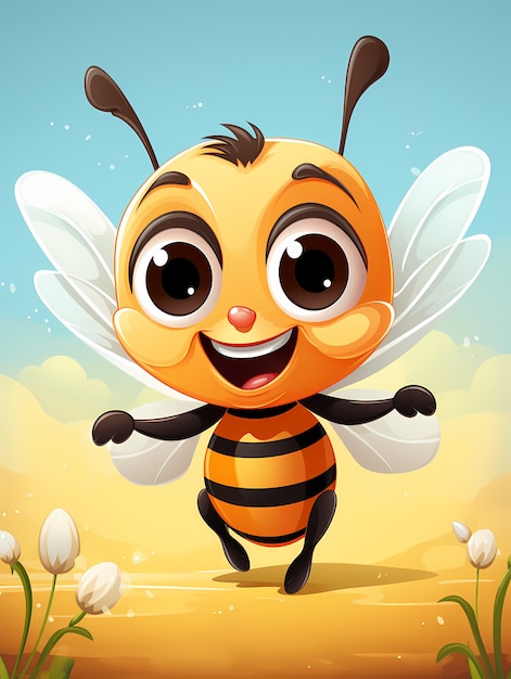 Free photo portrait of cute animated bee