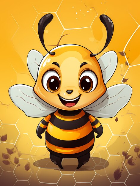Portrait of cute animated bee