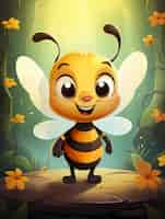 Free photo portrait of cute animated bee