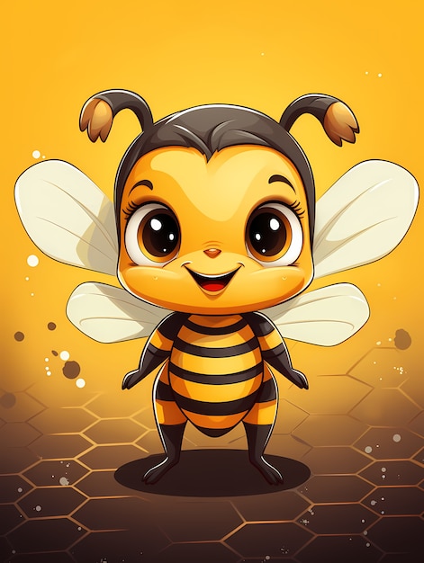 Free photo portrait of cute animated bee