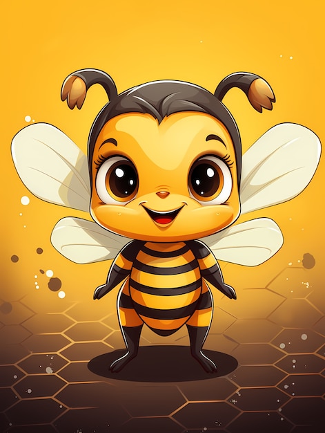 Портрет милой анимированной пчелы