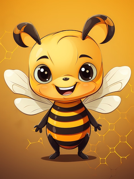 Free photo portrait of cute animated bee