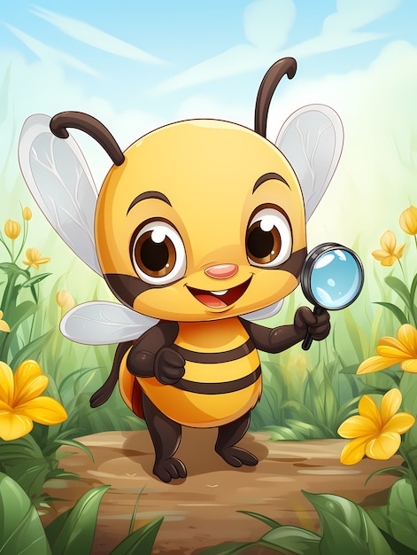 Free photo portrait of cute animated bee