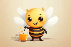 Free photo portrait of cute animated bee