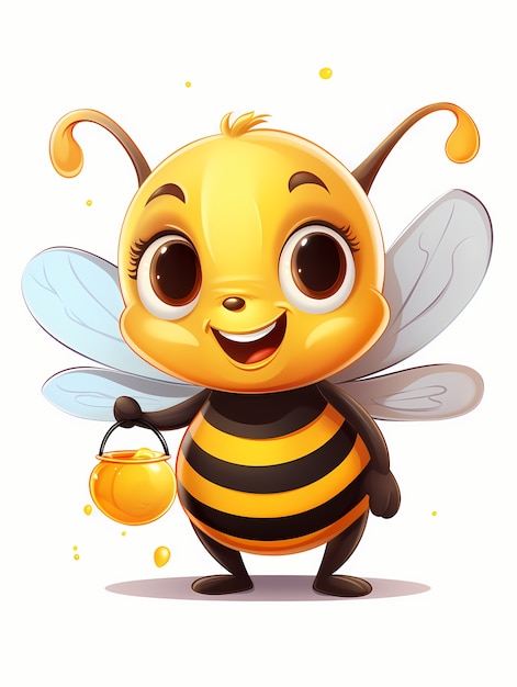 Portrait of cute animated bee