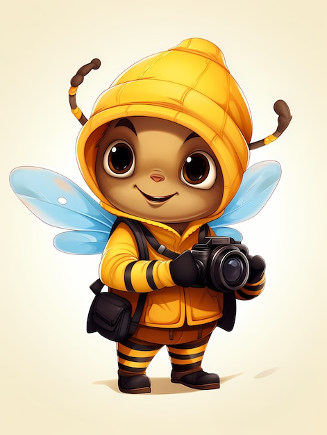 Free photo portrait of cute animated bee