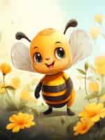 Free photo portrait of cute animated bee