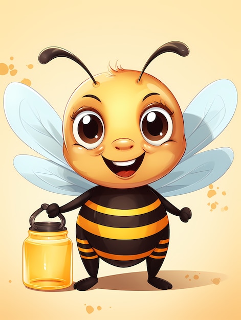 Free photo portrait of cute animated bee