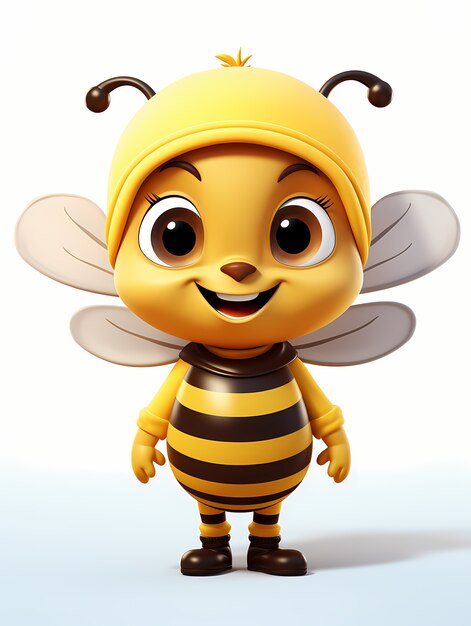 Portrait of cute animated bee