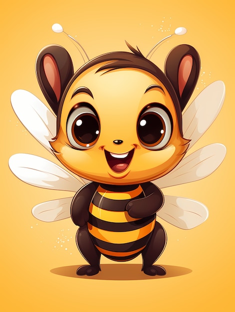 Portrait of cute animated bee