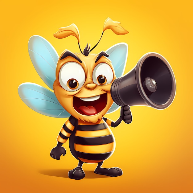 Free photo portrait of cute animated bee