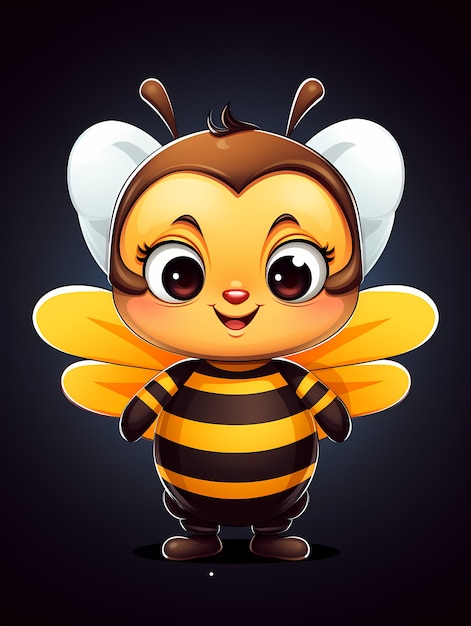 Free photo portrait of cute animated bee