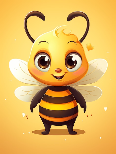 Free photo portrait of cute animated bee