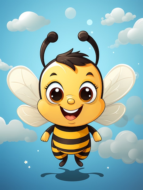 Free photo portrait of cute animated cartoon bee