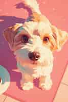 Free photo portrait of cute dog in anime style