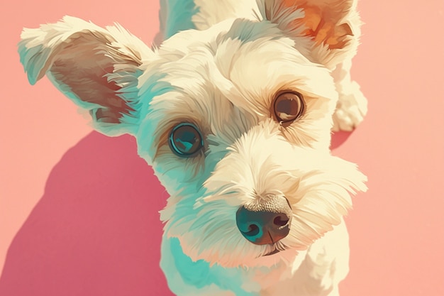 Free photo portrait of cute dog in anime style