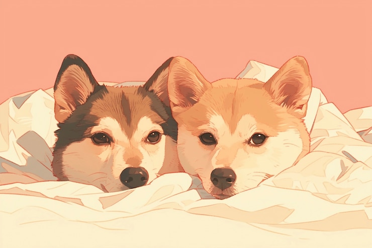 無料Photo アニメスタイルの可愛い犬の肖像画