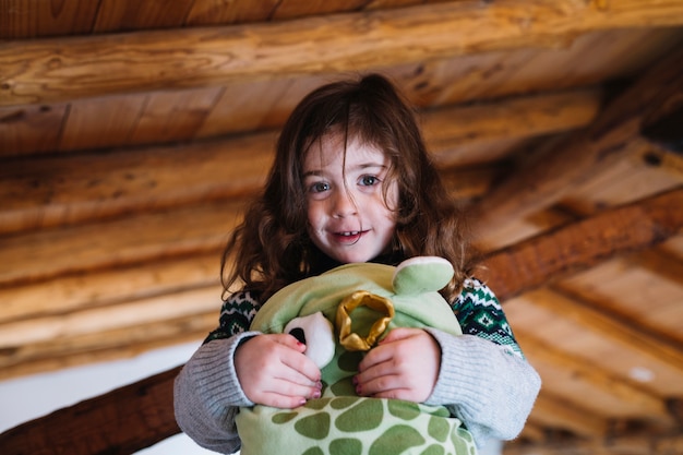 portrait of a cute girl looking at camera