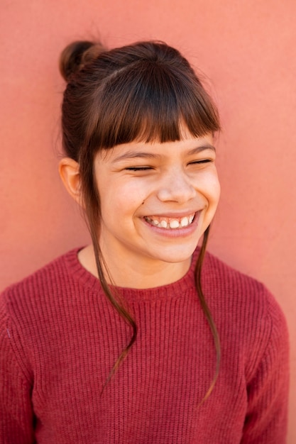 Portrait of cute girl smiling