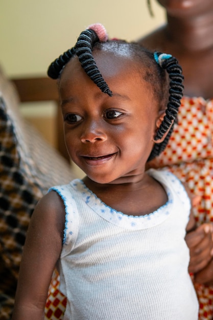 Portrait of cute little black girl