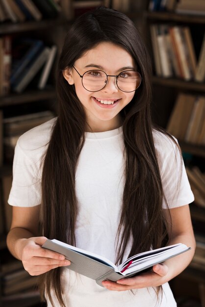 Portrait of cute young girl smiling