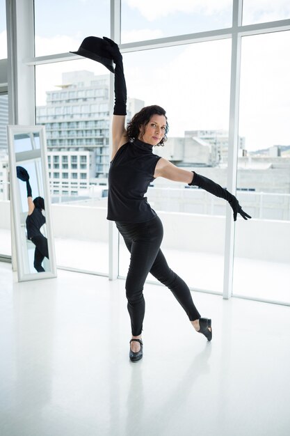 Portrait of dancer practising dance