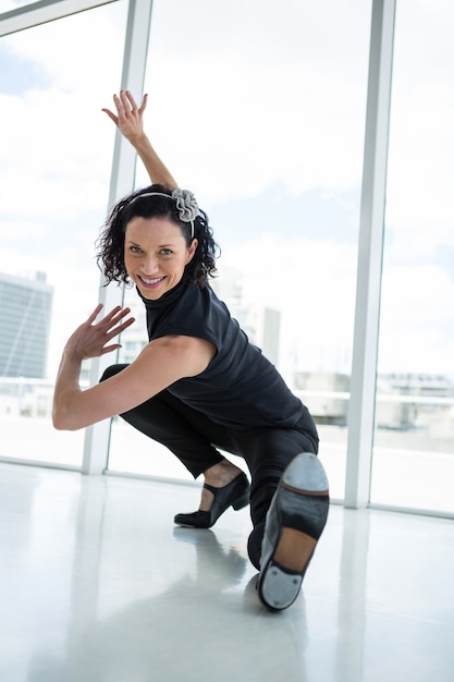 Portrait of dancer practising dance