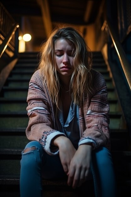 Portrait of depressed woman