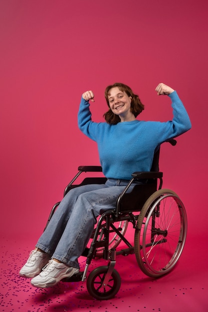 휠체어를 탄 장애인 여성의 초상화