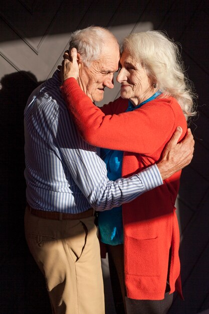 Portrait of elderly couple in love