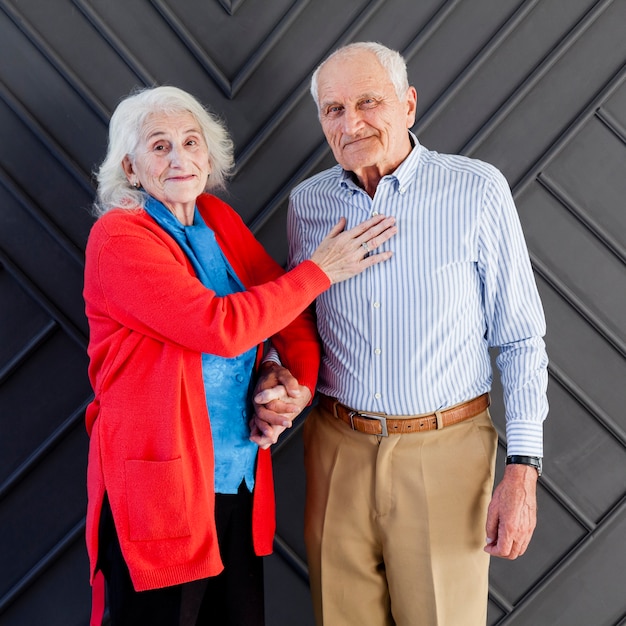 Portrait of elderly man and woman together