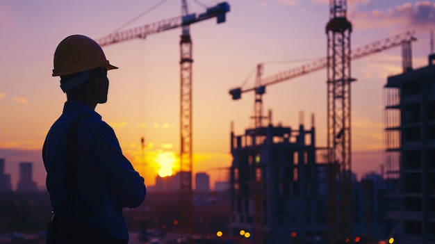 Foto gratuita ritratto di ingegneri durante le ore di lavoro sul cantiere