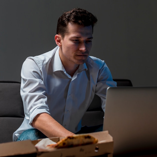 Portrait of entrepreneur working at night