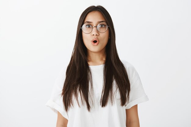 Portrait of European girl with tanned skin and dark hair