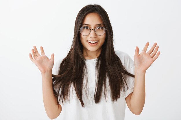 Portrait of European girl with tanned skin and dark hair