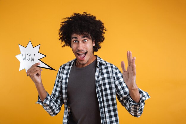 Free photo portrait of an excited happy african man