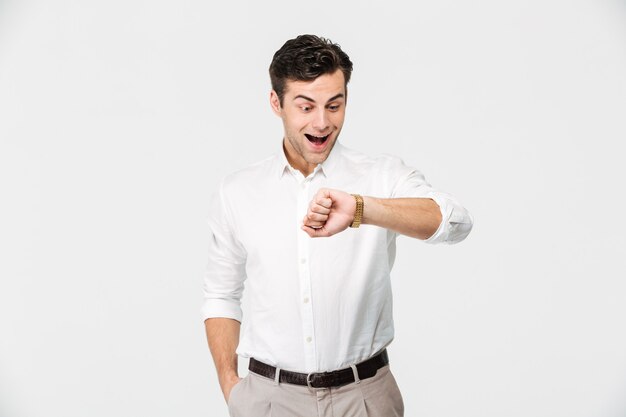 Portrait of an excited young man