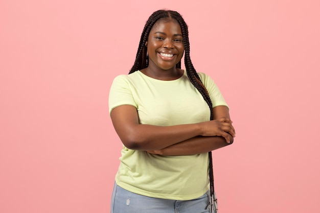 Portrait of expressive african american woman