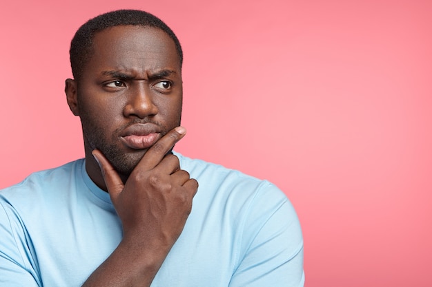 Portrait of expressive young man