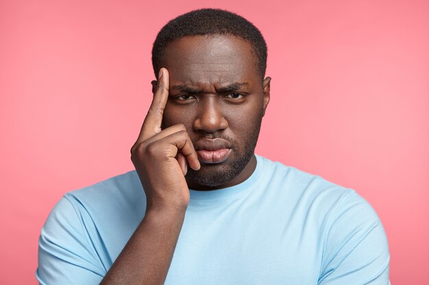 Portrait of expressive young man