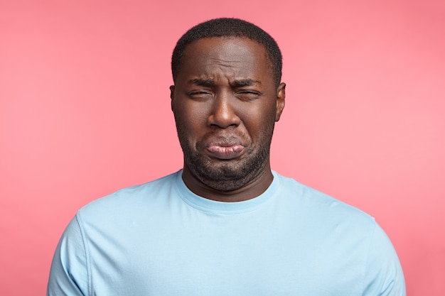 Portrait of expressive young man