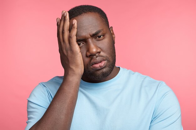 Portrait of expressive young man