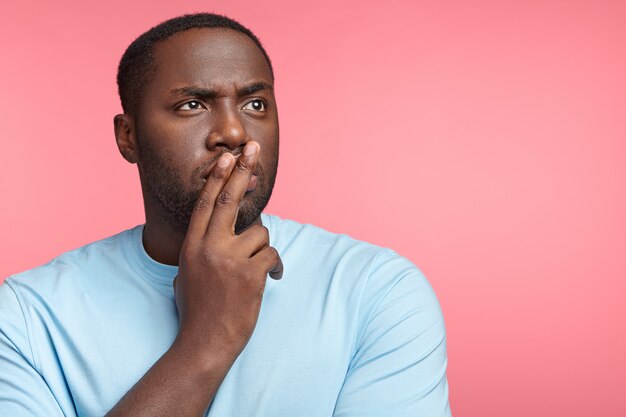 Portrait of expressive young man