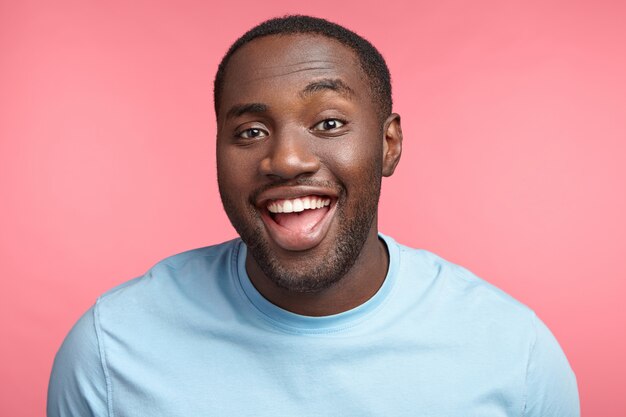 Portrait of expressive young man