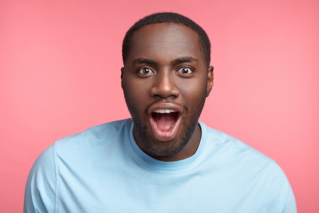 Portrait of expressive young man