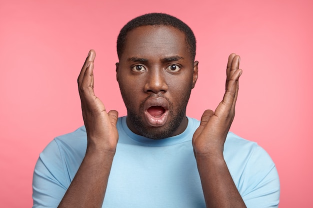 Portrait of expressive young man