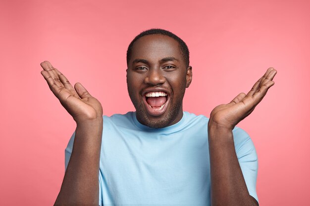 Portrait of expressive young man