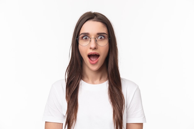 portrait expressive young woman