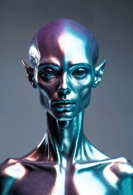 Free photo portrait of extraterrestrial creature or alien